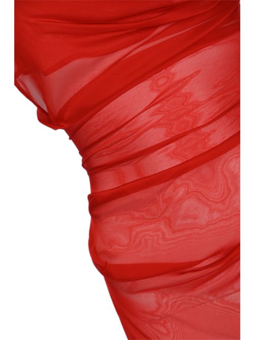 Abito asimmetrico in chiffon di seta con drappeggio Patrizia Pepe | 8A1648 AN111R880